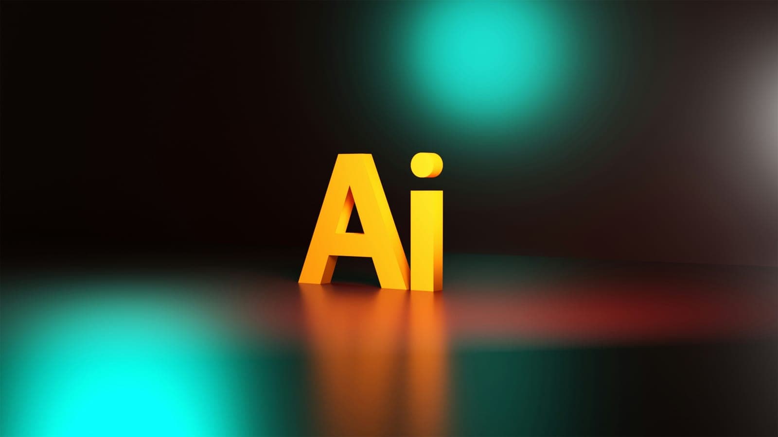 Three-dimensional letters 'Ai' on a dark background