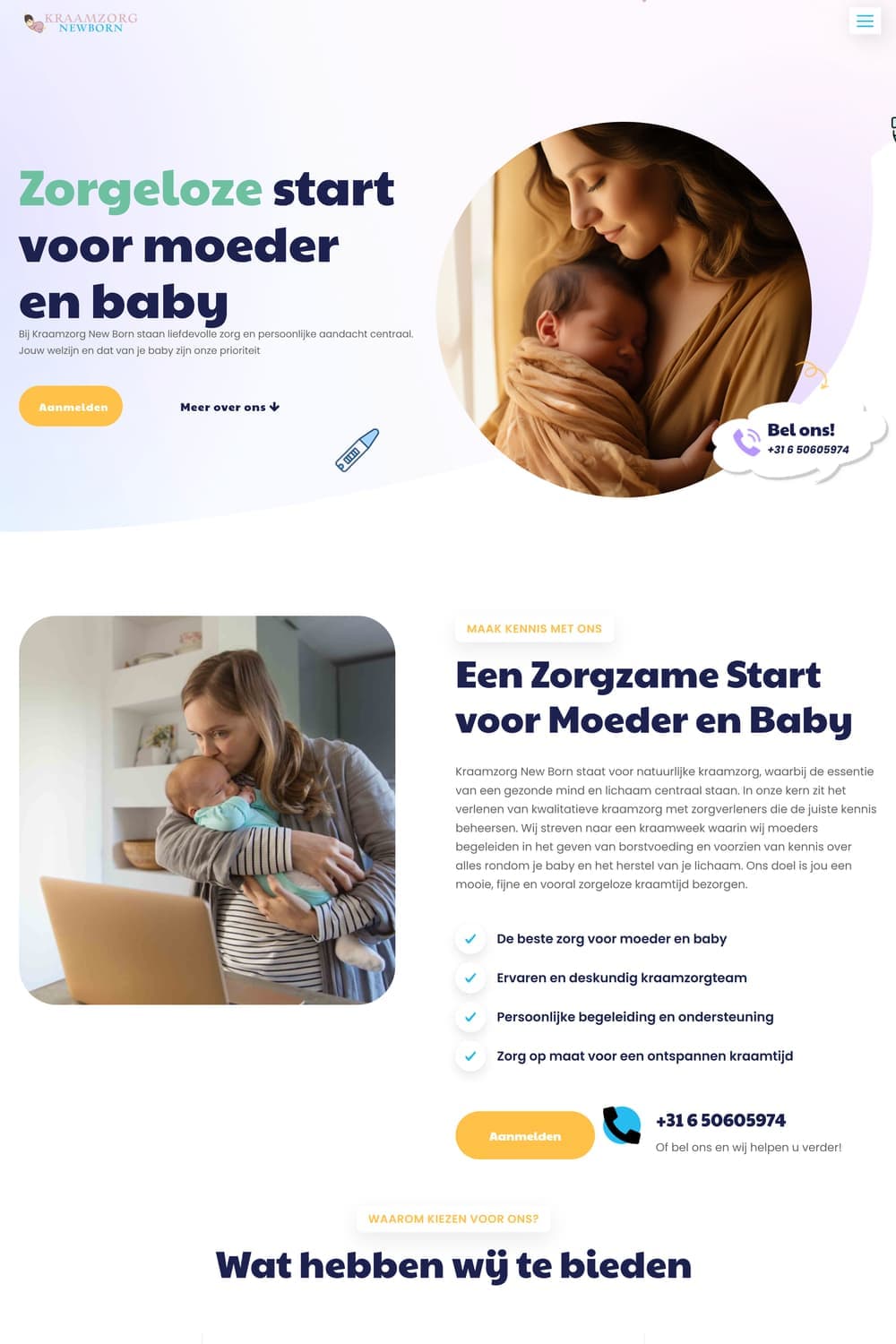 kraamzorgnewborn.nl homepage