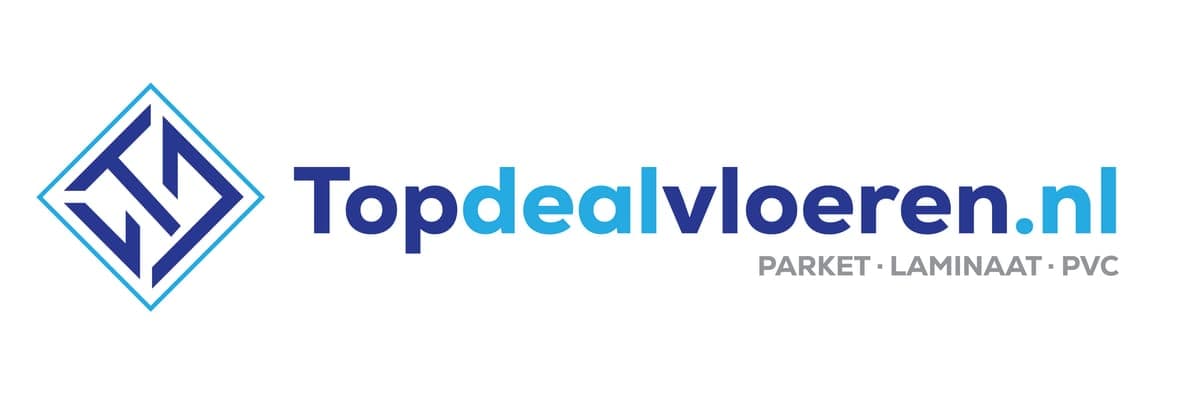Topdealvloeren.nl logo with blue square mark