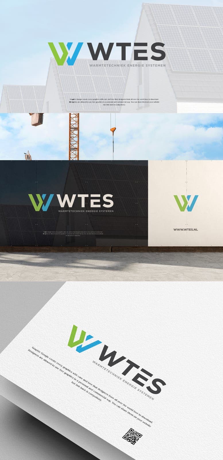 WTES-logo toegepast op gevel en briefpapier